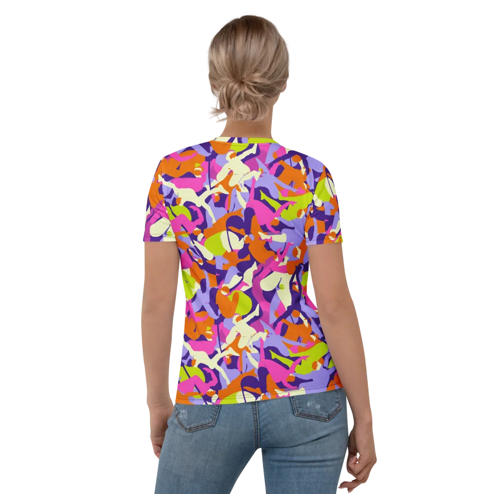 Chromatic Choreography on Women's Crew Neck T-Shirt — Back