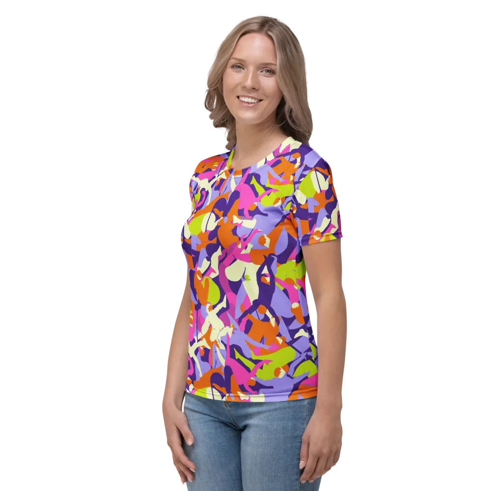 Chromatic Choreography on Women's Crew Neck T-Shirt — Left