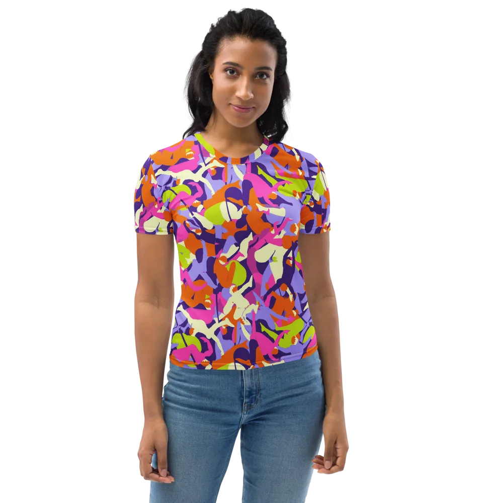 Chromatic Choreography on Women's Crew Neck T-Shirt — Front
