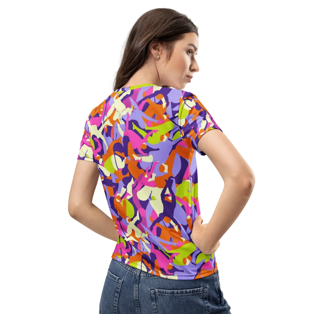 Chromatic Choreography on Women's Crew Neck T-Shirt — Back