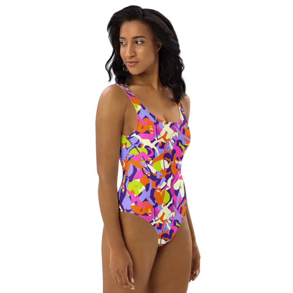 Chromatic Choreography on One-Piece Swimsuit — Right