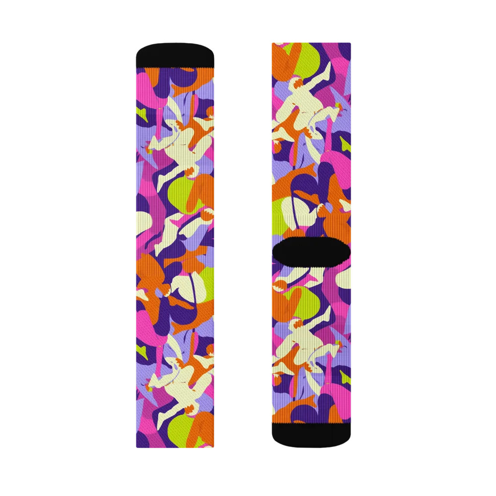 Chromatic Choreography on Socks — Left Sock