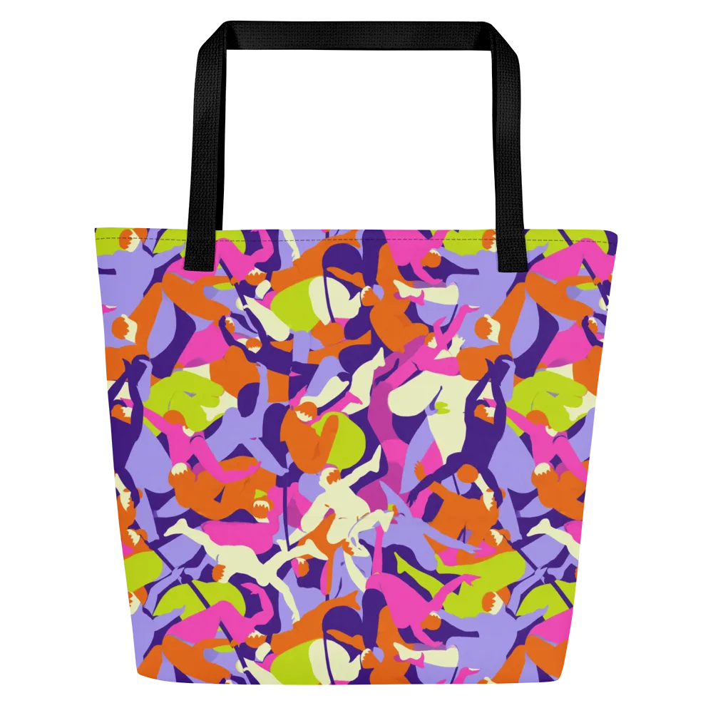 Chromatic Choreography on Large Tote Bag W/ Pocket — Front