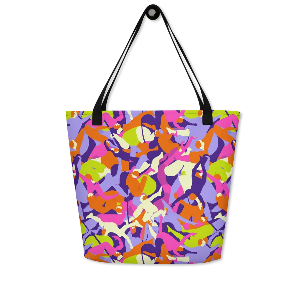 Chromatic Choreography on Large Tote Bag W/ Pocket — Front