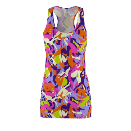 Chromatic Choreography on a Racerback Dress