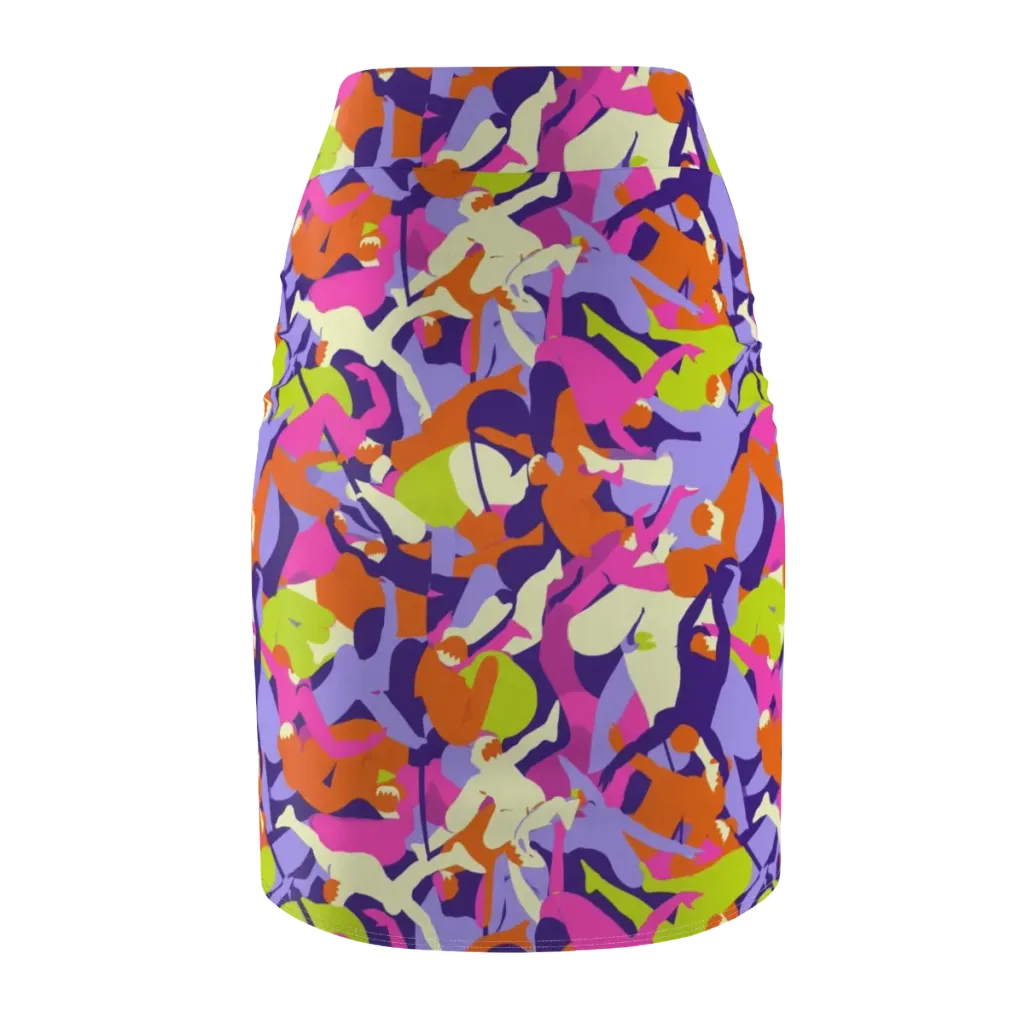 Chromatic Choreography on Pencil Skirt — Back
