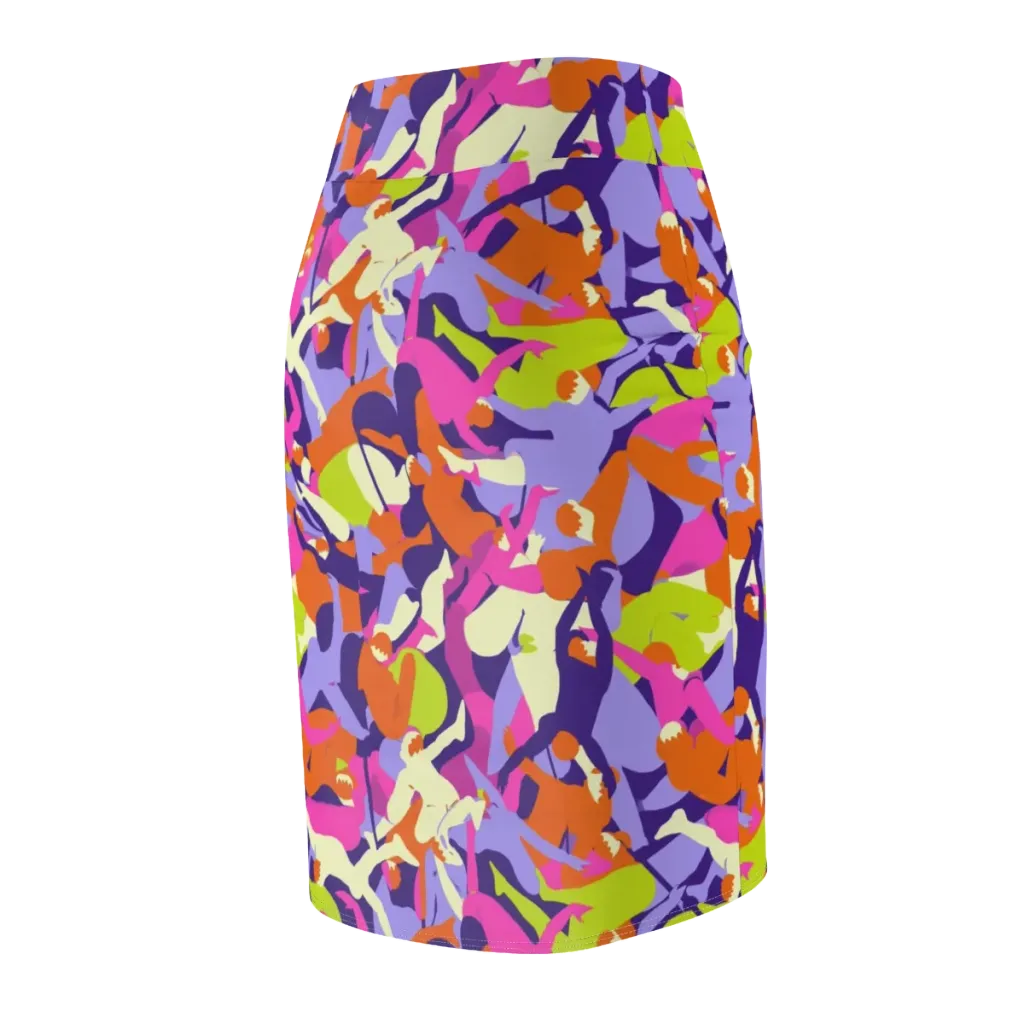 Chromatic Choreography on Pencil Skirt — Back Side