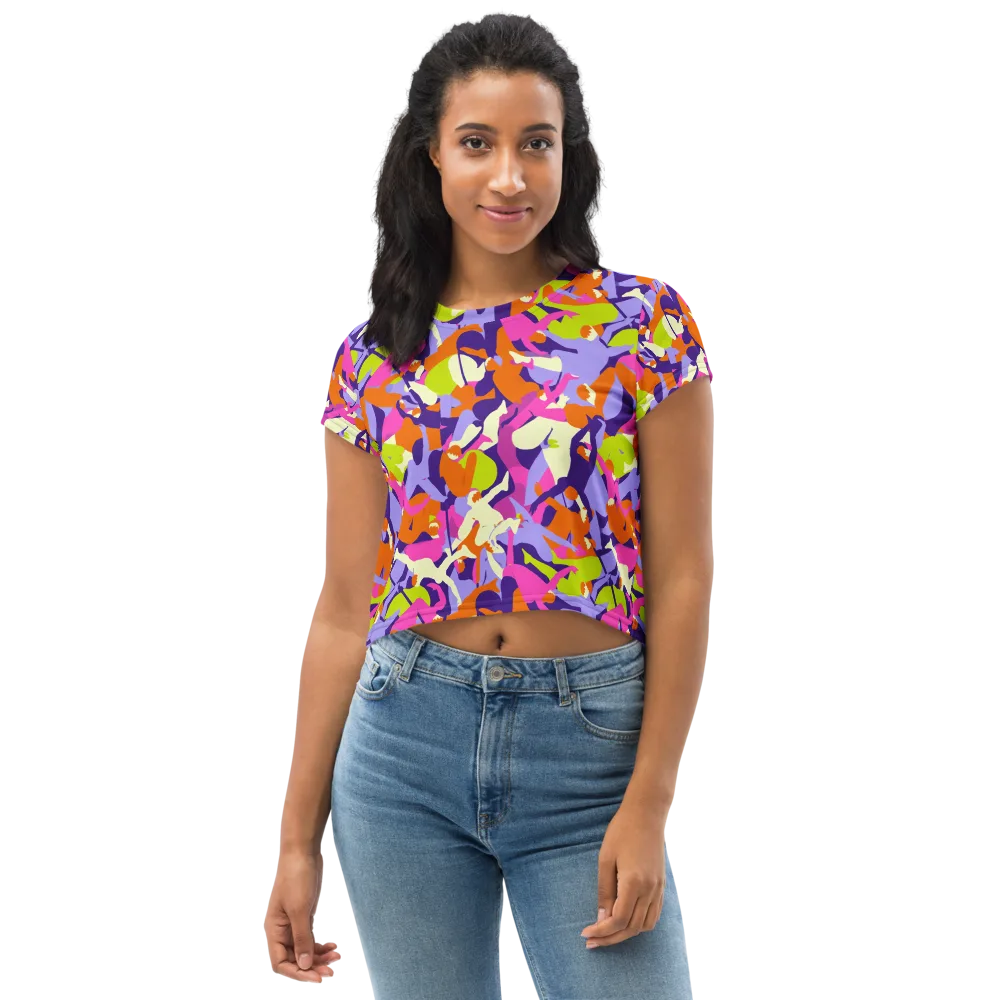 Chromatic Choreography on Crop Tee — Front