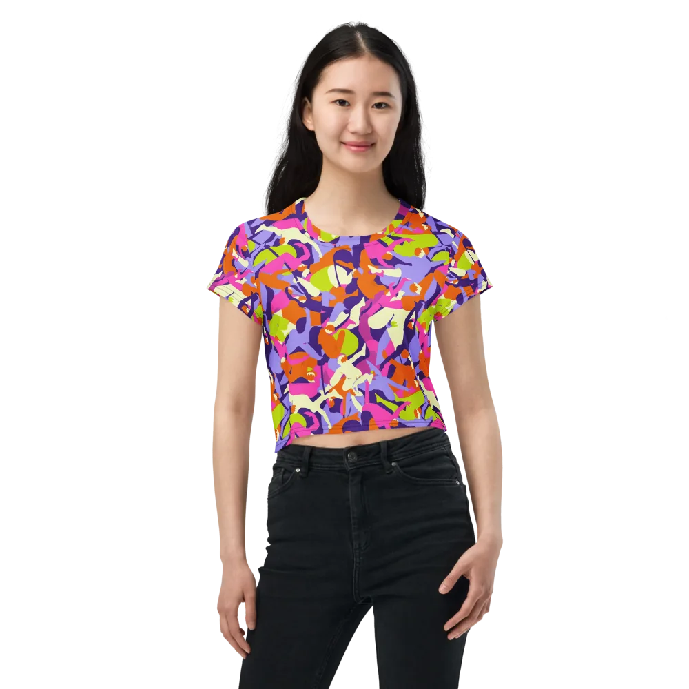 Chromatic Choreography on Crop Tee — Front