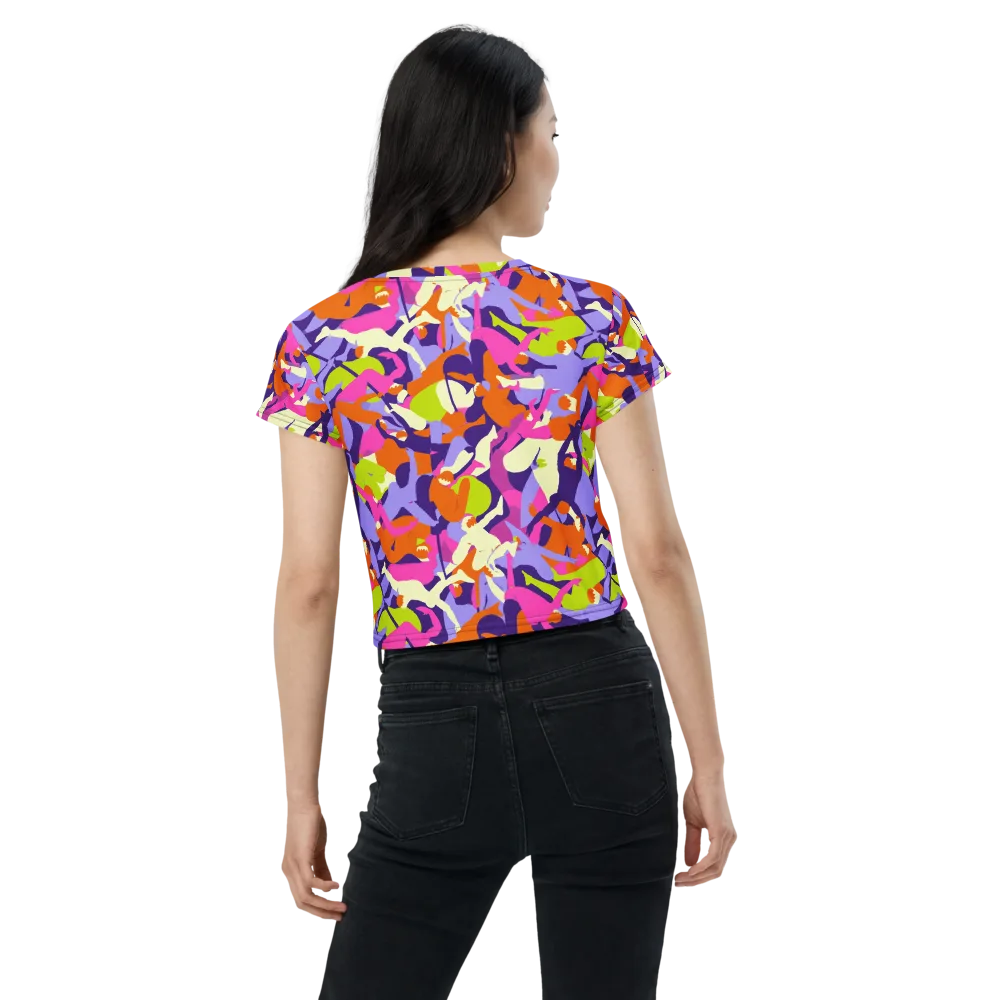 Chromatic Choreography on Crop Tee — Back