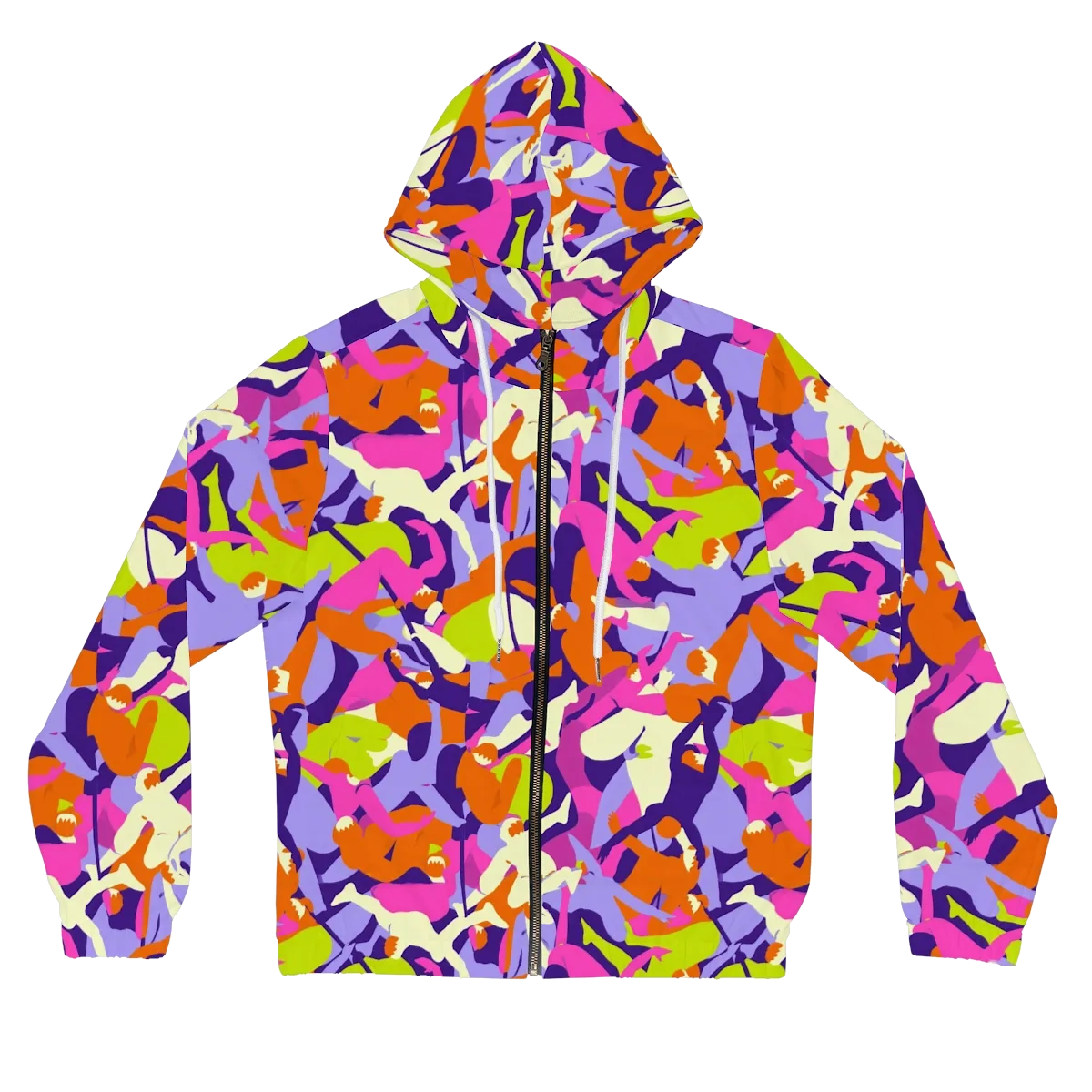 Chromatic Choreography on Women's Full-Zip Hoodie — Front