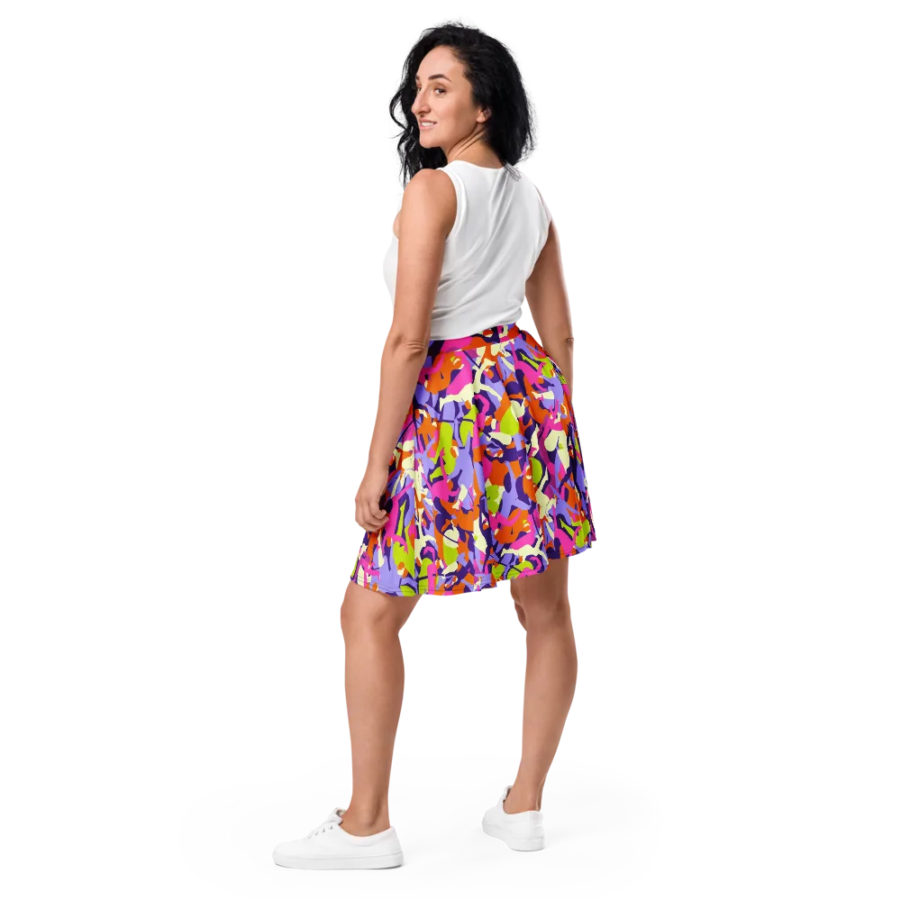 Chromatic Choreography on Skater Skirt — Back