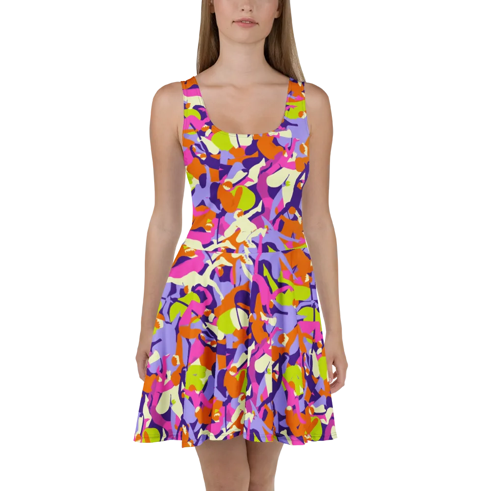 Chromatic Choreography on Skater Dress — Front