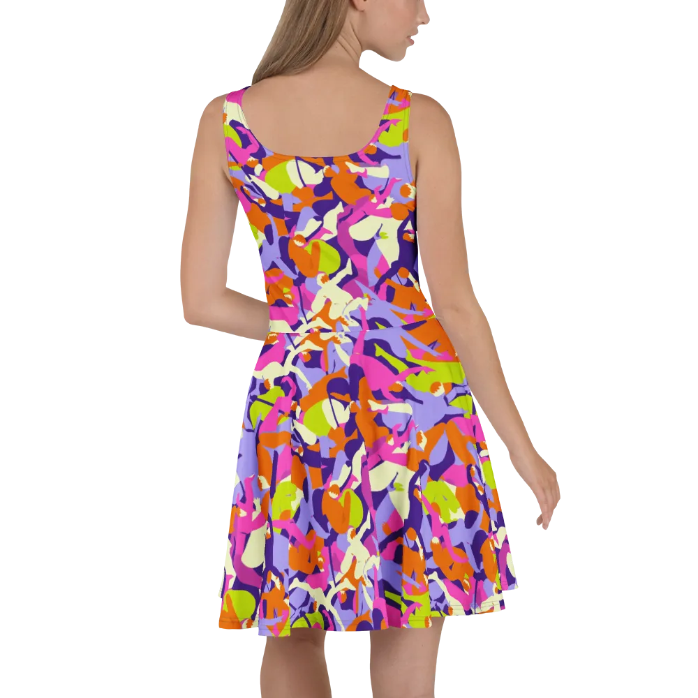 Chromatic Choreography on Skater Dress — Back