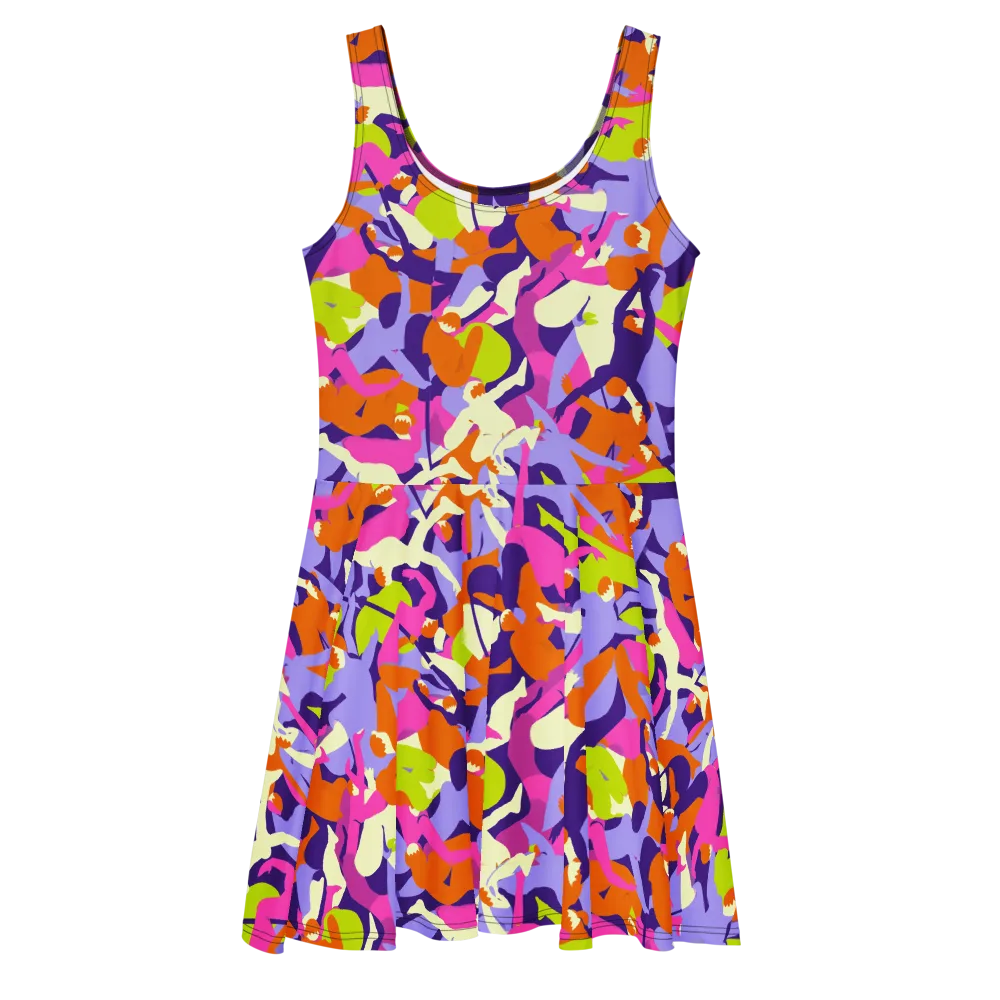 Chromatic Choreography on Skater Dress — Front