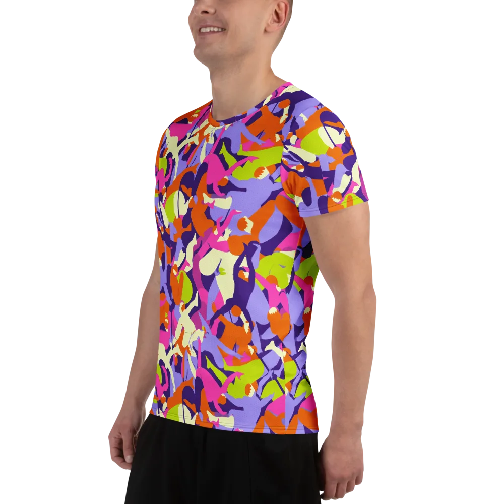 Chromatic Choreography on Men's Athletic T-Shirt — Left
