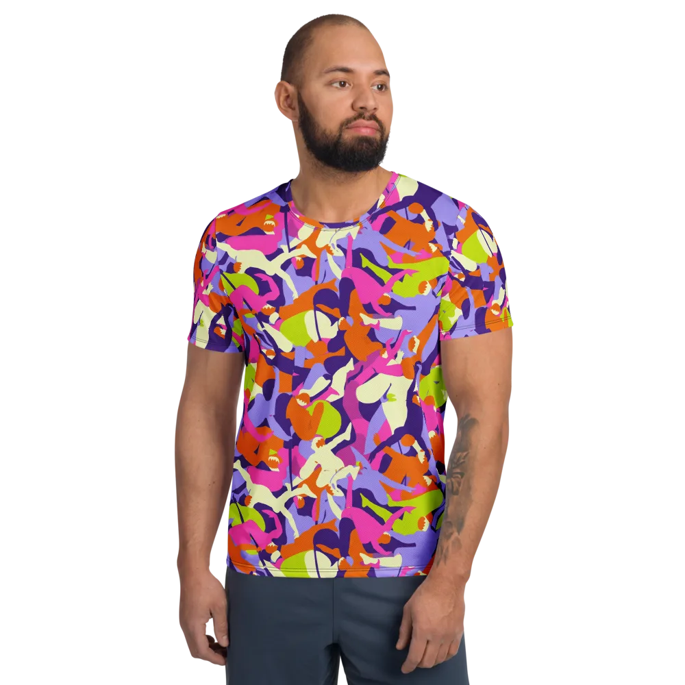Chromatic Choreography on Men's Athletic T-Shirt — Front