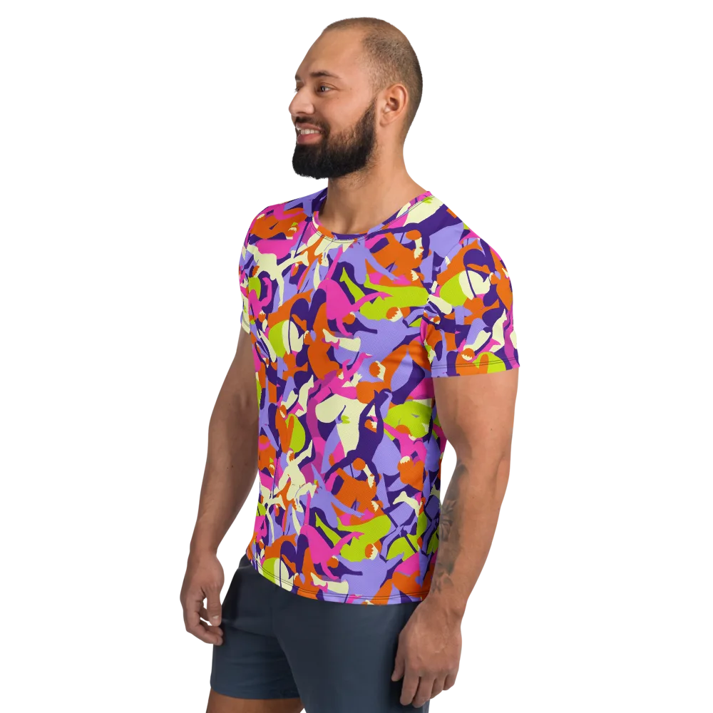 Chromatic Choreography on Men's Athletic T-Shirt — Left