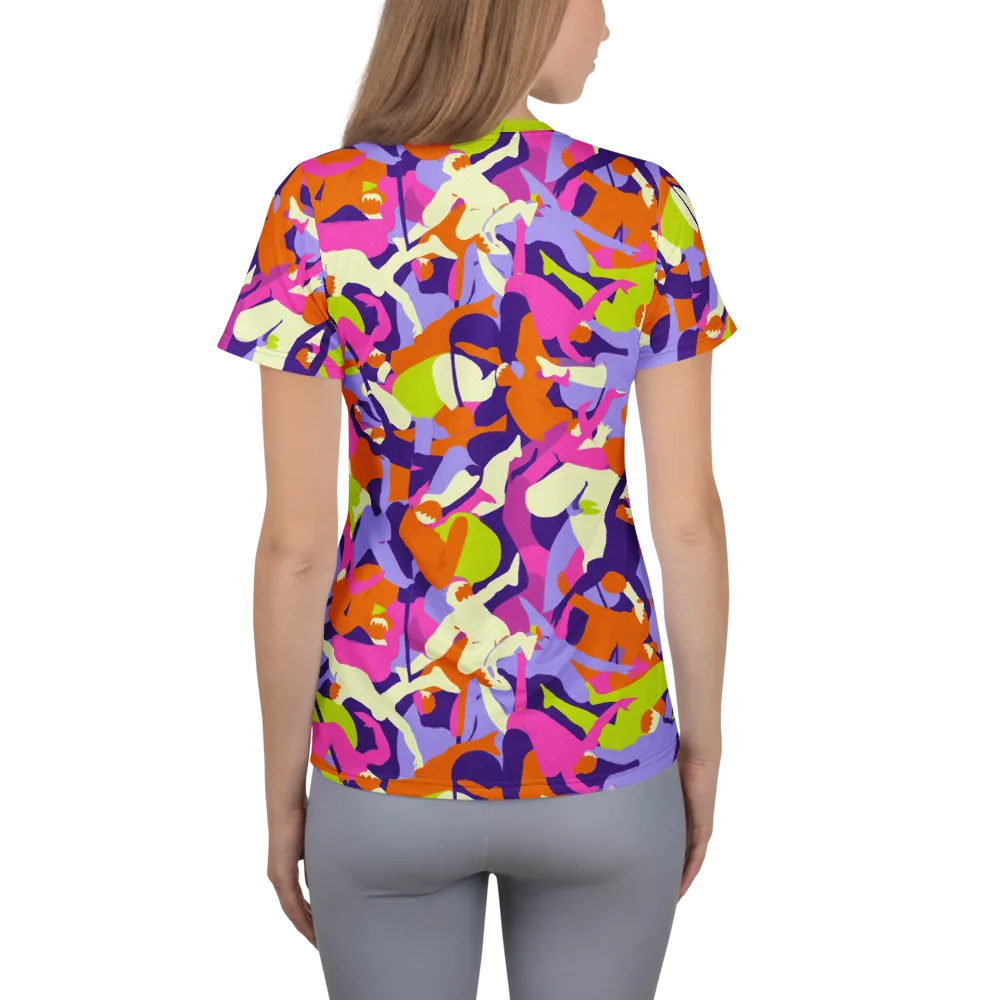 Chromatic Choreography on Women's Athletic T-Shirt — Back