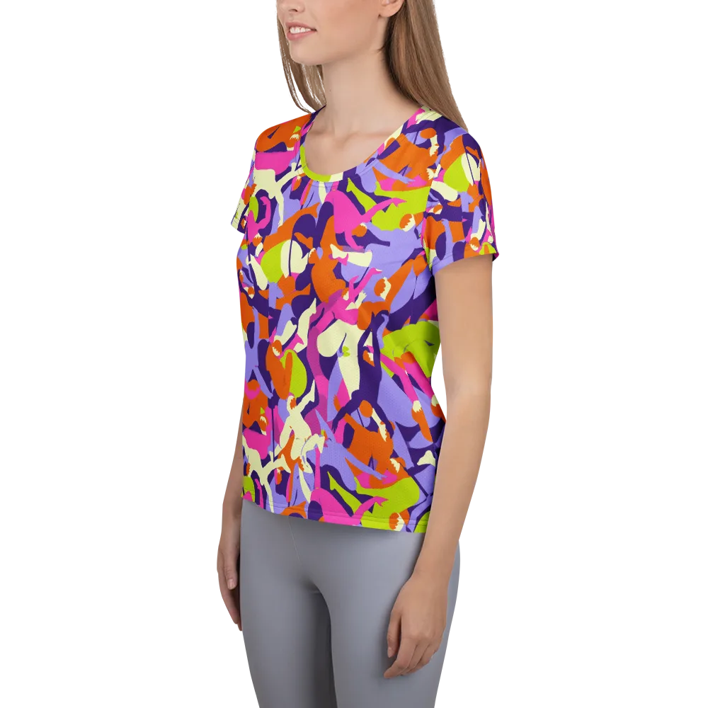 Chromatic Choreography on Women's Athletic T-Shirt — Left