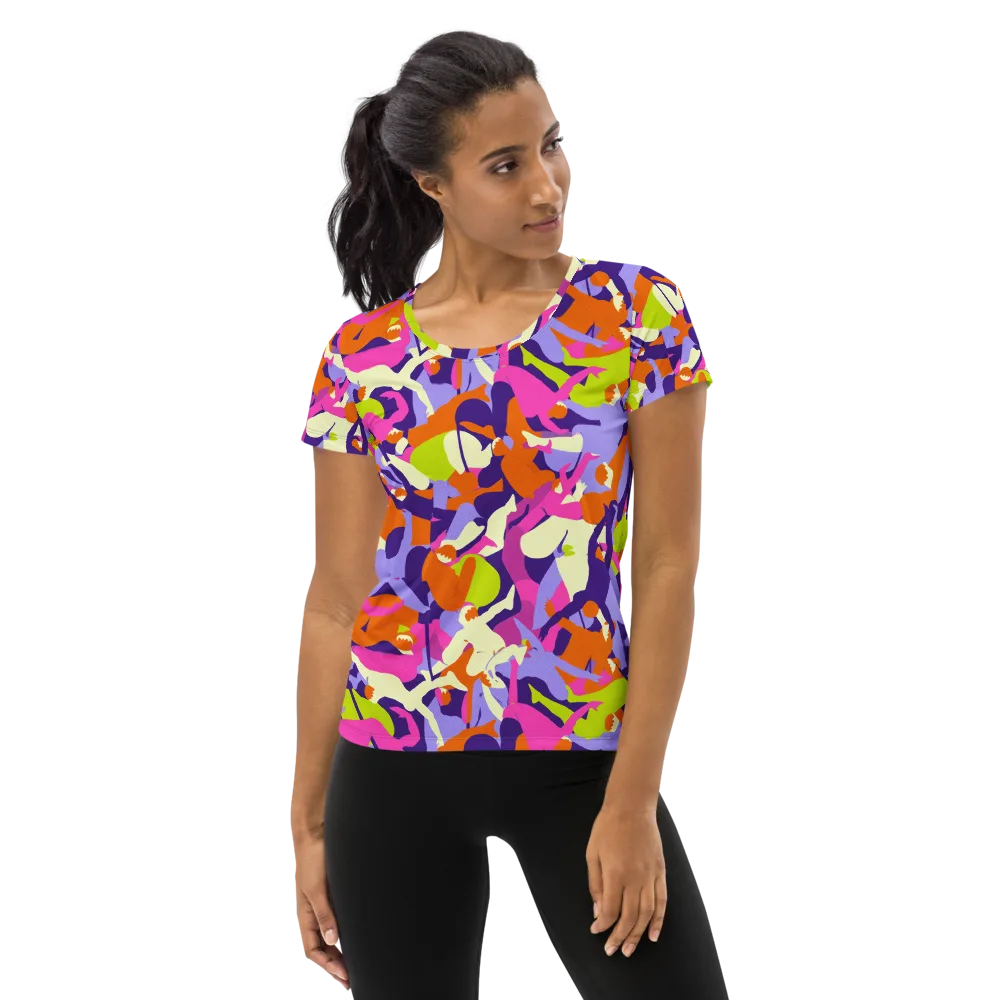 Chromatic Choreography on Women's Athletic T-Shirt — Front