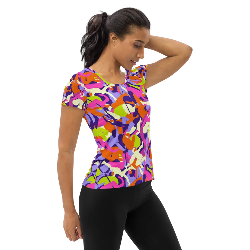 Chromatic Choreography on Women's Athletic T-Shirt — Right