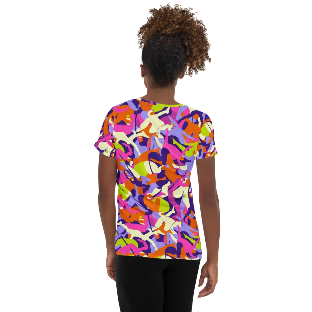 Chromatic Choreography on Women's Athletic T-Shirt — Back