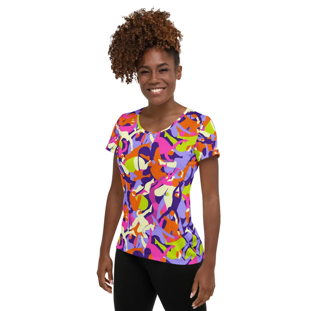 Chromatic Choreography on Women's Athletic T-Shirt — Left