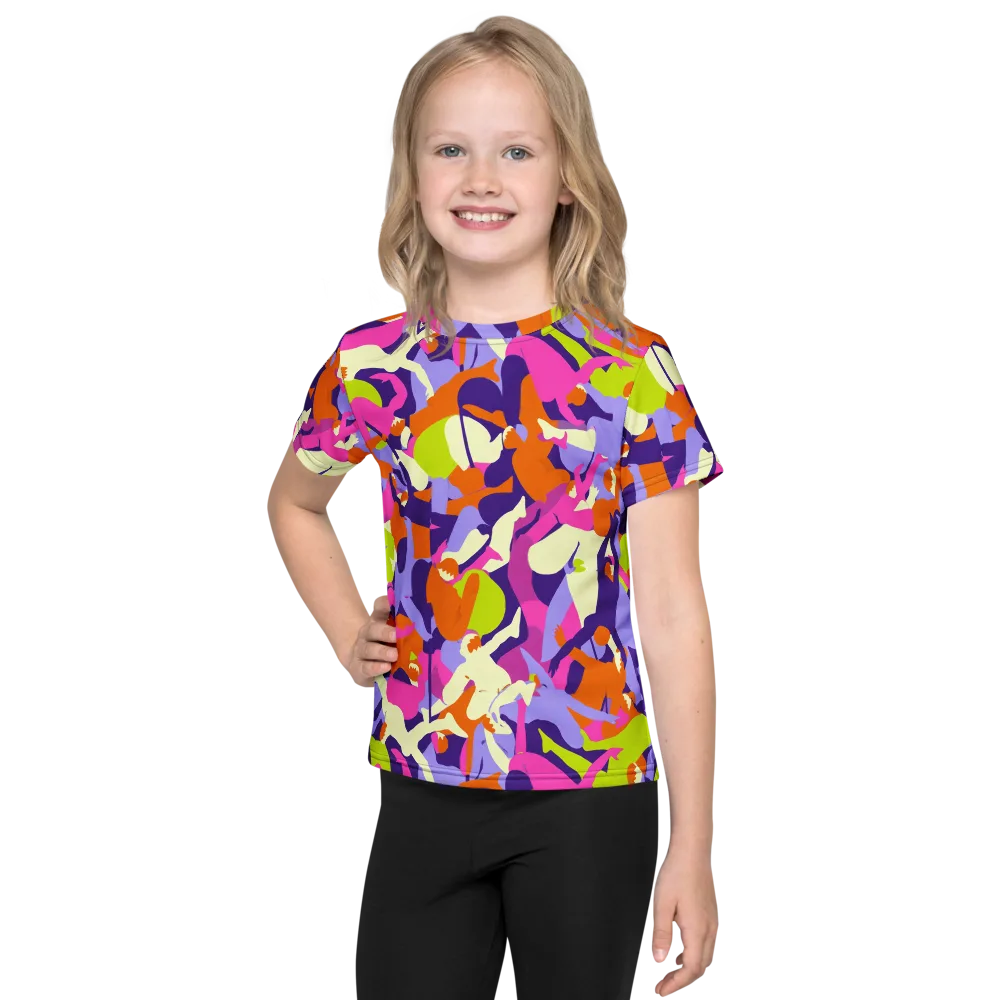 Chromatic Choreography on Kids Crew Neck T-Shirt — Front