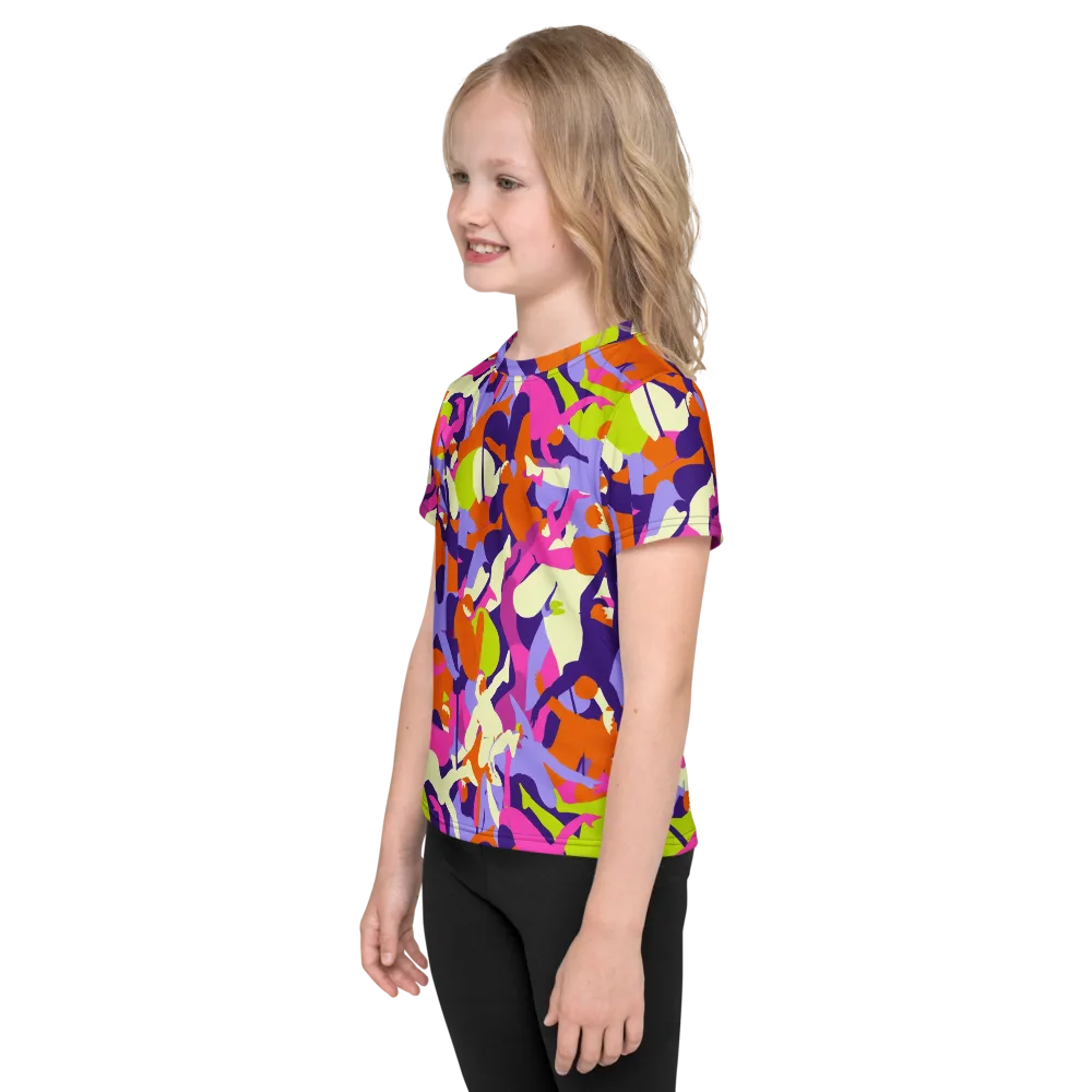 Chromatic Choreography on Kids Crew Neck T-Shirt — Left