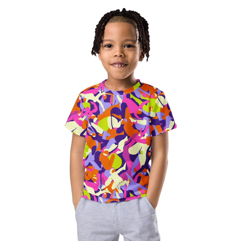Chromatic Choreography on Kids Crew Neck T-Shirt — Front