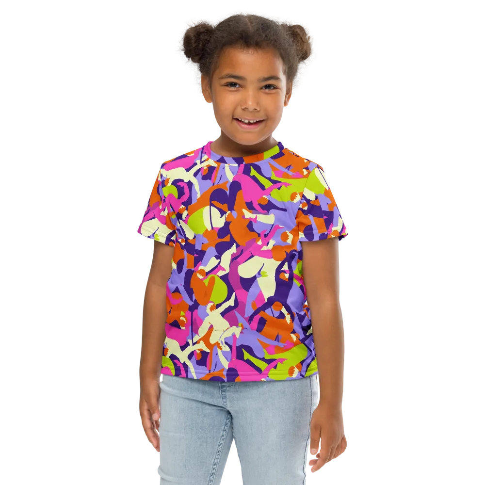 Chromatic Choreography on Kids Crew Neck T-Shirt — Front