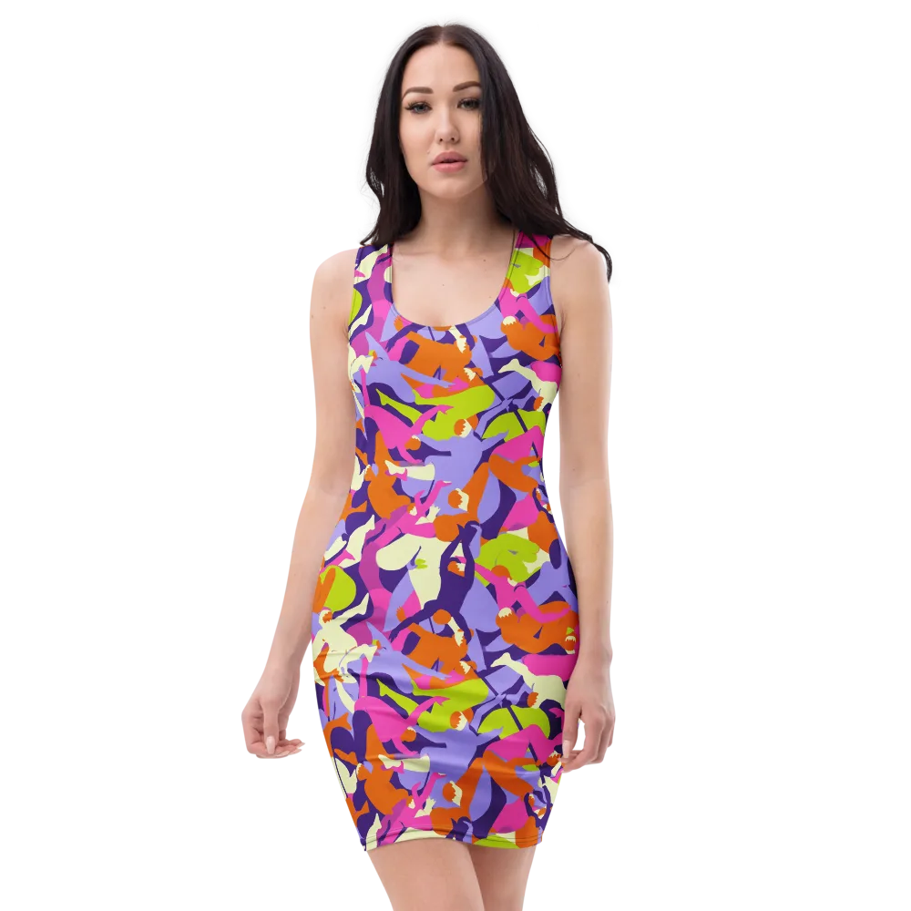 Chromatic Choreography on Bodycon Dress — Front