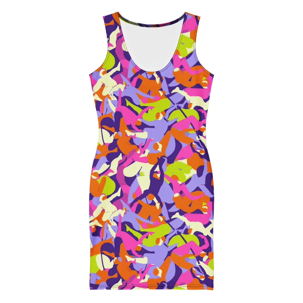Chromatic Choreography on Bodycon Dress — Front