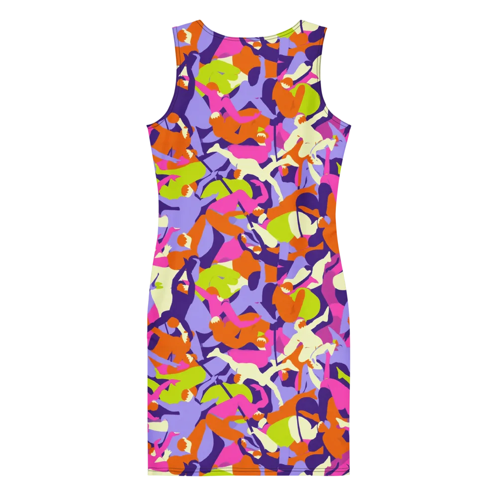 Chromatic Choreography on Bodycon Dress — Back