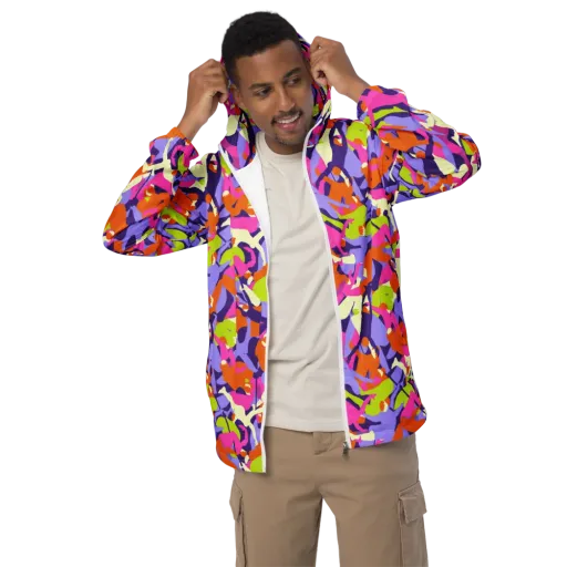 Chromatic Choreography on a Men's Windbreaker