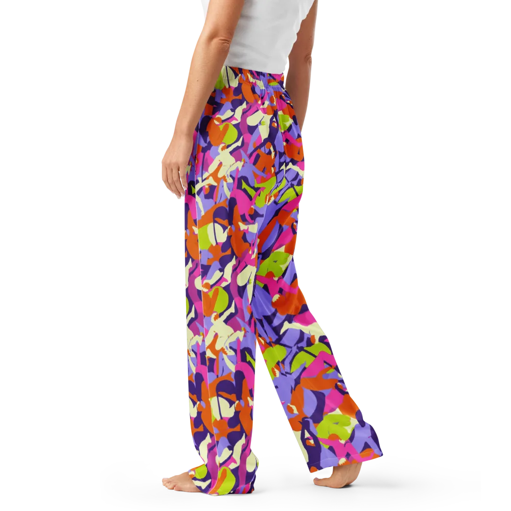 Chromatic Choreography on Women's Pajama Pants — Left