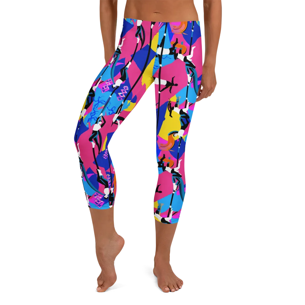Neon Aerial on Capri Leggings — Front