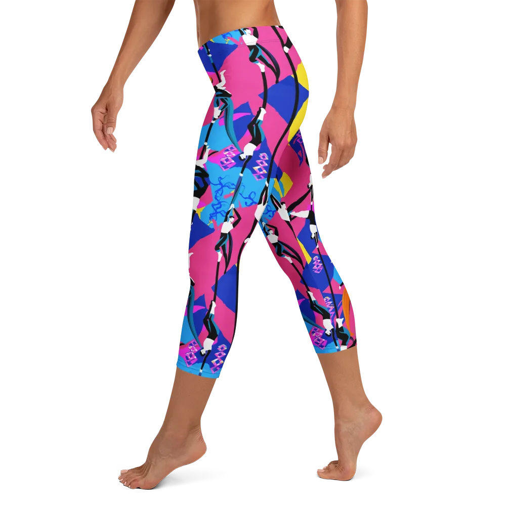 Neon Aerial on Capri Leggings — Left