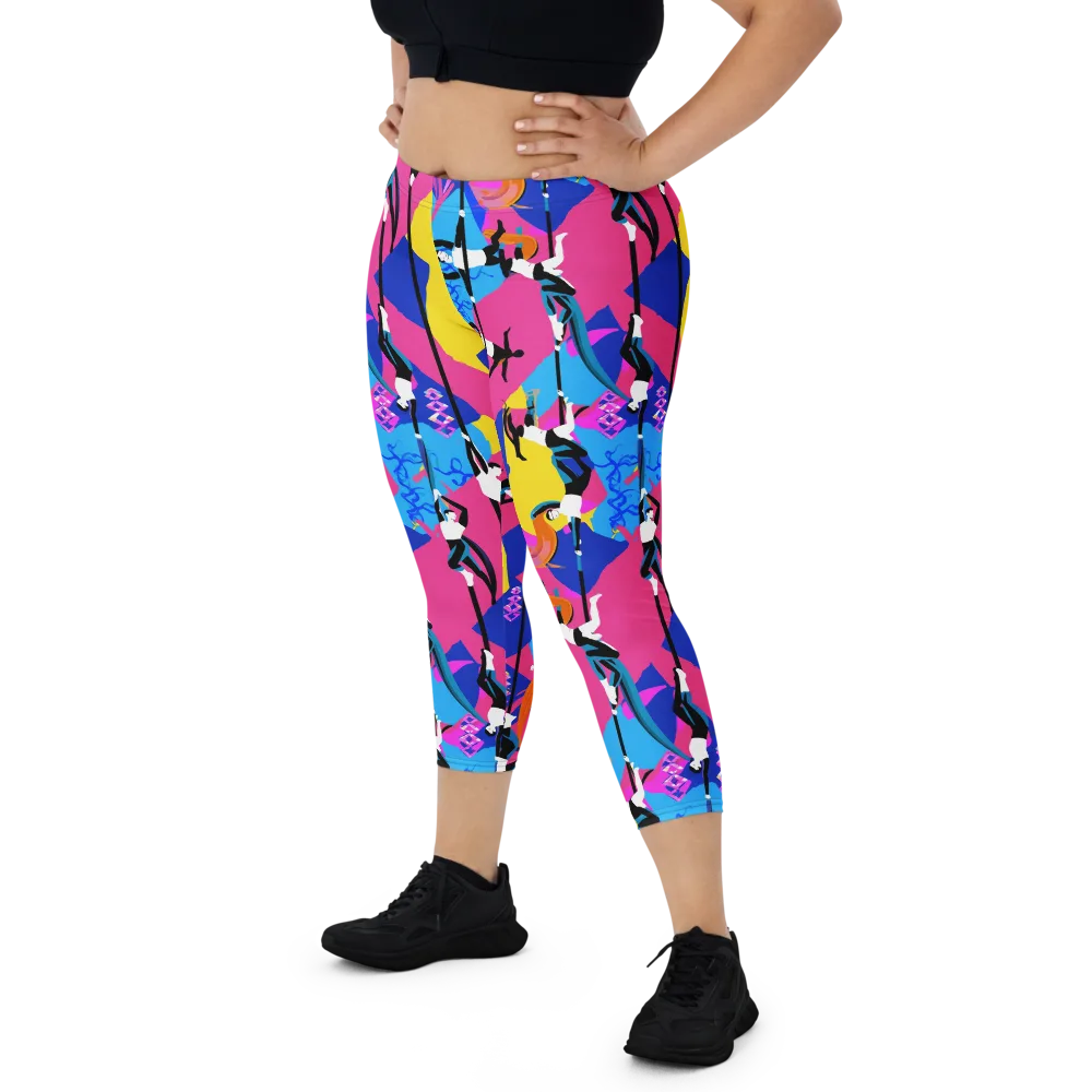 Neon Aerial on Capri Leggings — Front