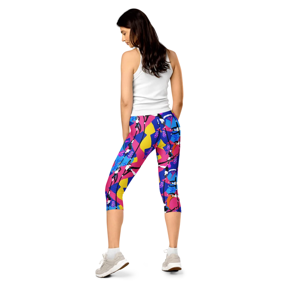 Neon Aerial on Capri Leggings — Back