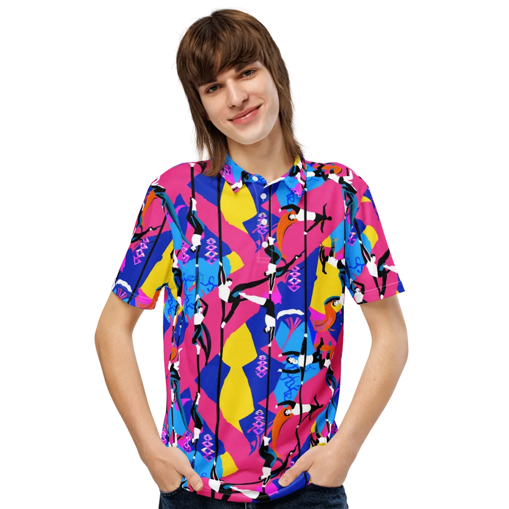 Neon Aerial on Men's Slim Fit Polo Shirt — Front