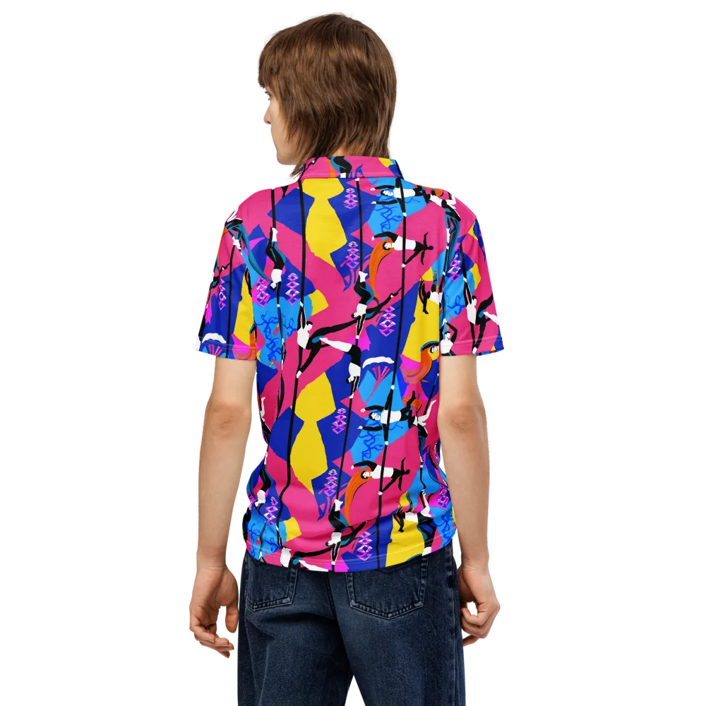 Neon Aerial on Men's Slim Fit Polo Shirt — Back