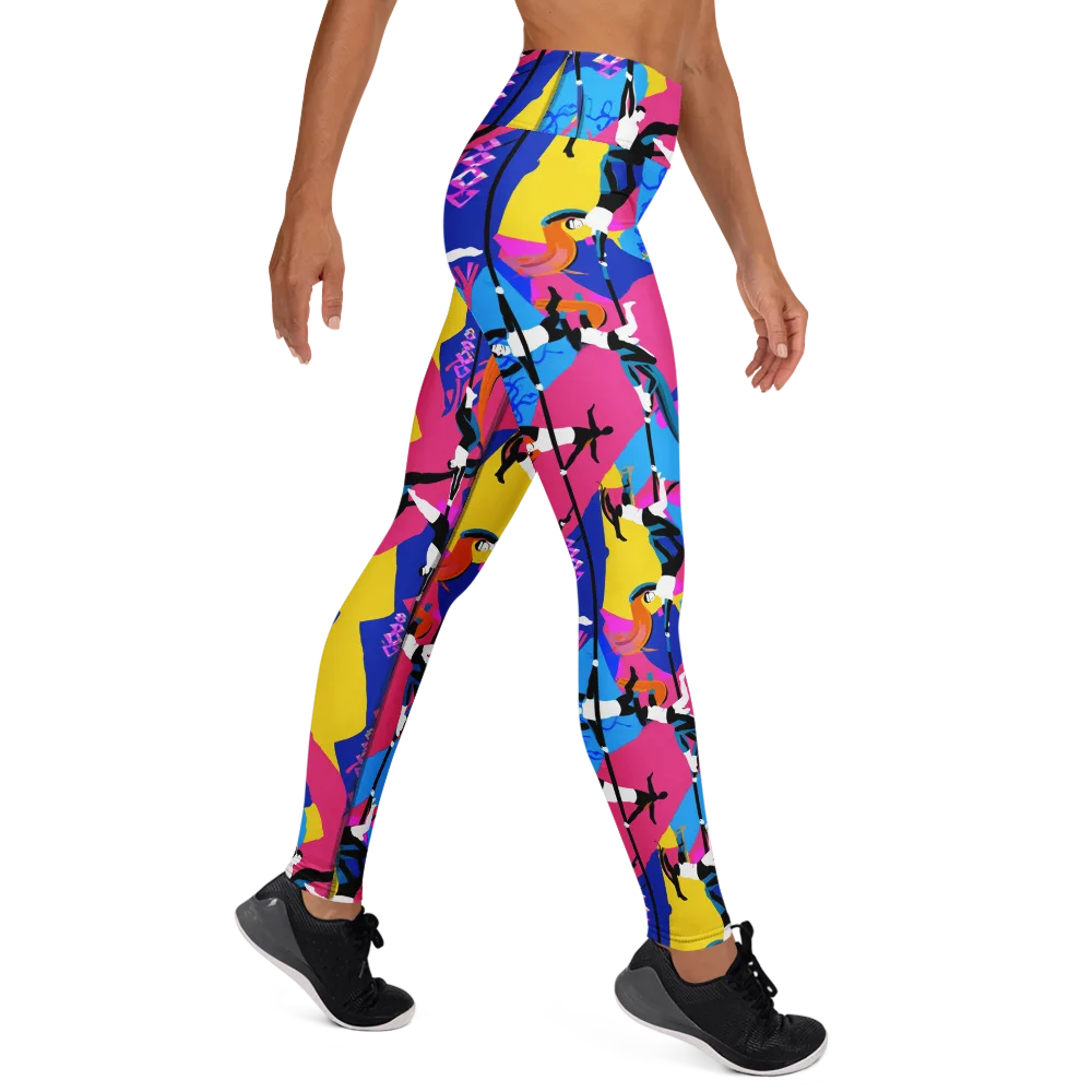 Neon Aerial on Yoga Leggings — Right