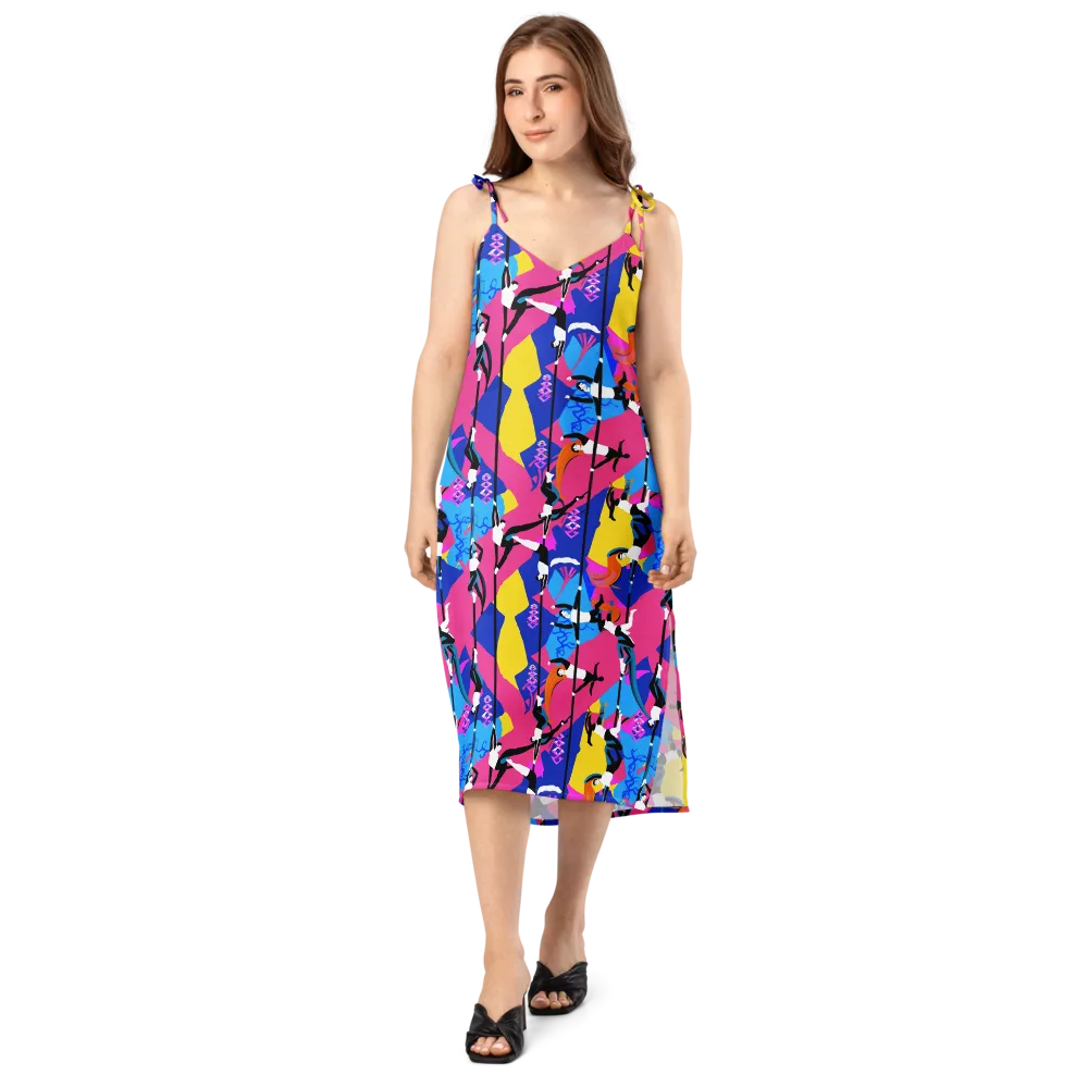 Neon Aerial on Slip Dress — Front