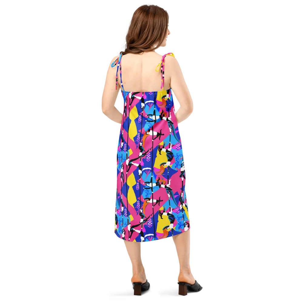 Neon Aerial on Slip Dress — Back