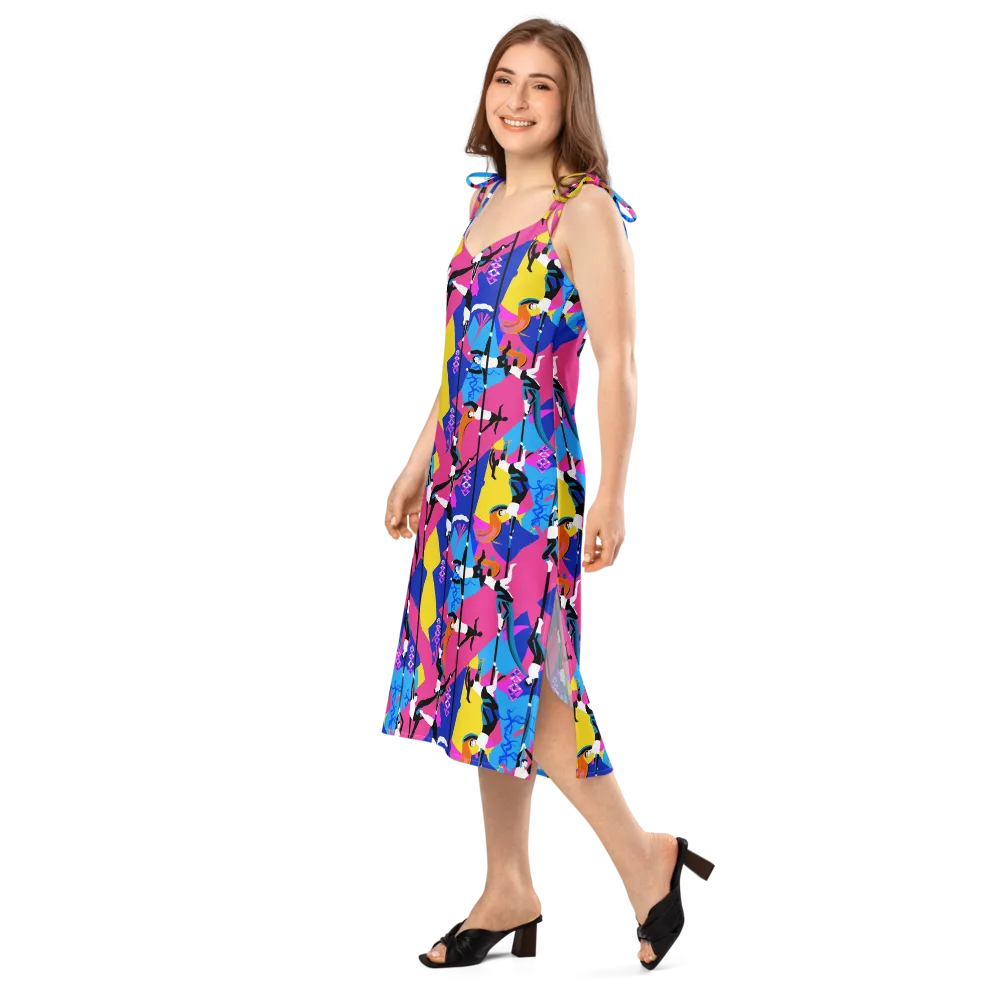 Neon Aerial on Slip Dress — Left Front