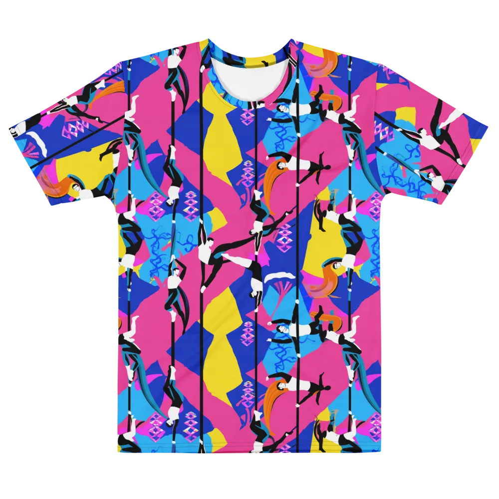 Neon Aerial on Men's Cotton Crew Neck T-Shirt — Front