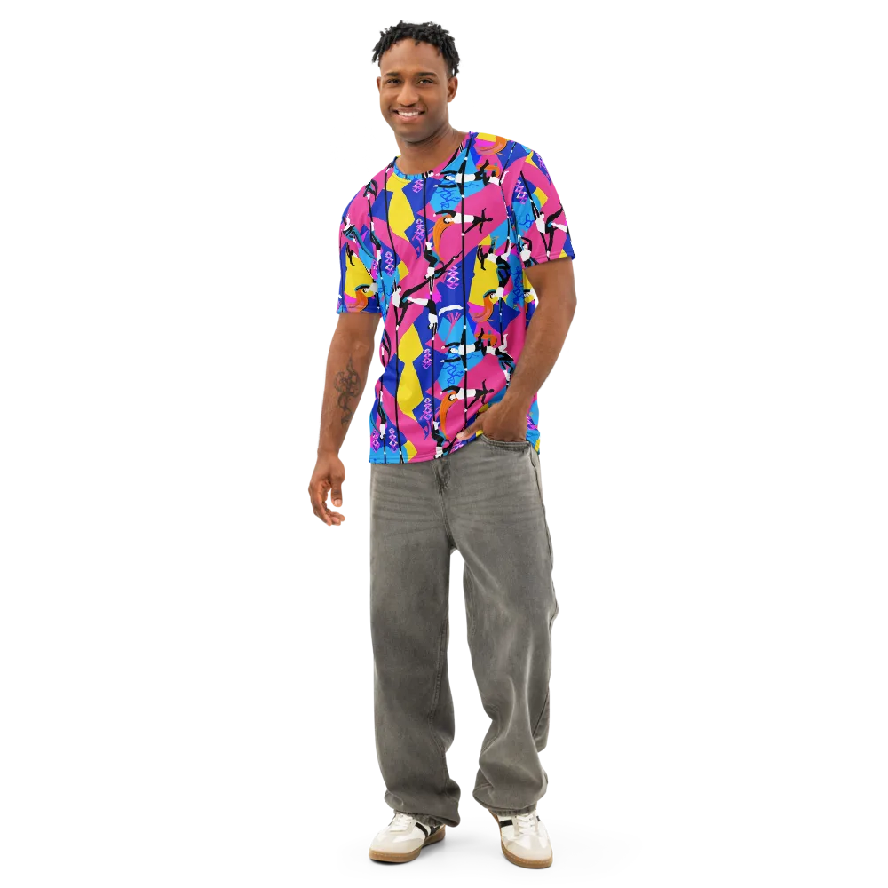 Neon Aerial on Men's Cotton Crew Neck T-Shirt — Front