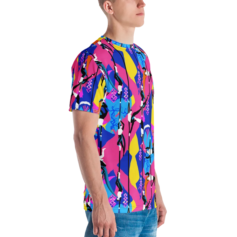 Neon Aerial on Men's Crew Neck T-Shirt — Right